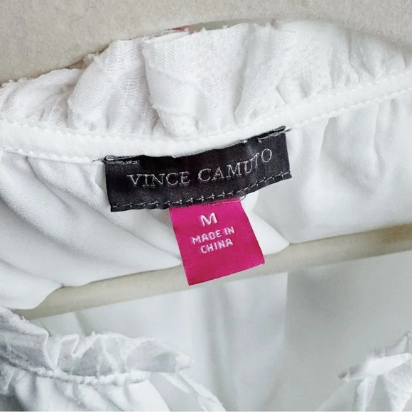 NWT VINCE CAMUTO | White Split Neck Peasant Blouse | Multiple Sizes - Picture 6 of 6